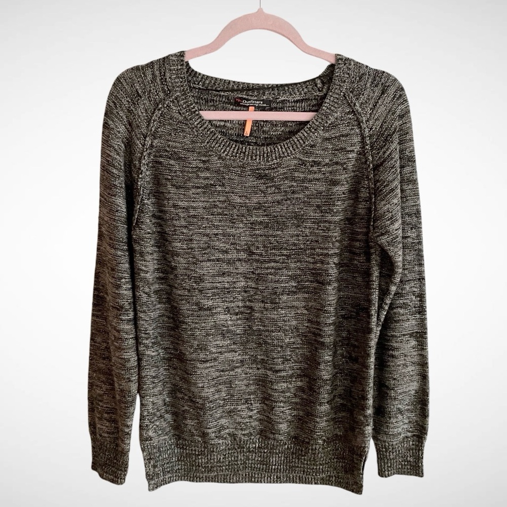 Outfitters Pullover Knit Sweater Metallic Threads Long Sleeve